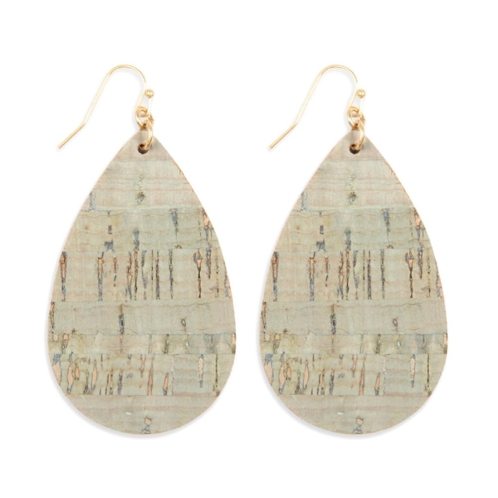 Cork Teardrop Earrings